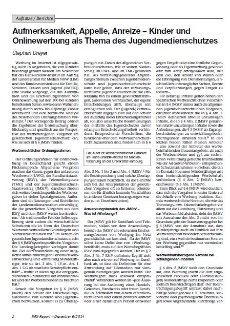 Hans-Bredow-Institut - Kinder und Onlinewerbung  